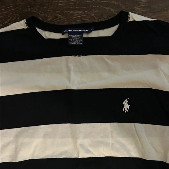 Polo by Ralph Lauren Black and White Striped Blouse - Picture 4 of 7